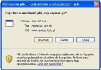 okno uruchamiania aplikacji