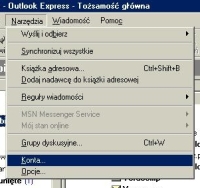 Menu Narz�dzia | Konta