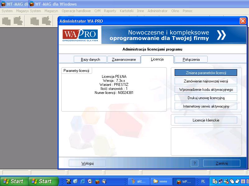 administrator - licencja