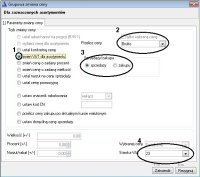 okno grupowej zmiany cen
